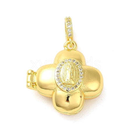 Brass Micro Pave Clear Cubic Zirconia Pendants FIND-Z041-14B-1