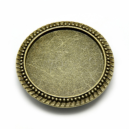 Tibetan Style Alloy Brooch Findings TIBE-Q081-25mm-01AB-FF-1