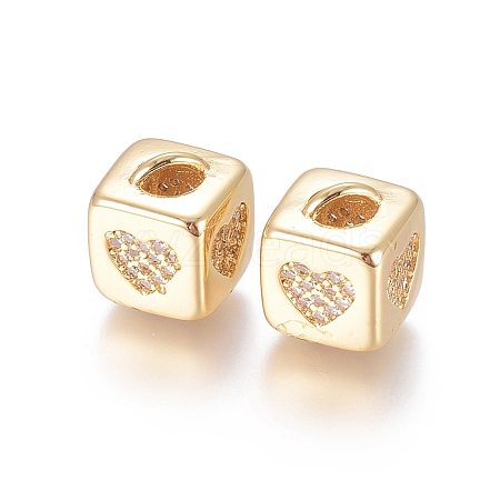 Brass Micro Pave Cubic Zirconia Beads X-ZIRC-G162-16G-04-1