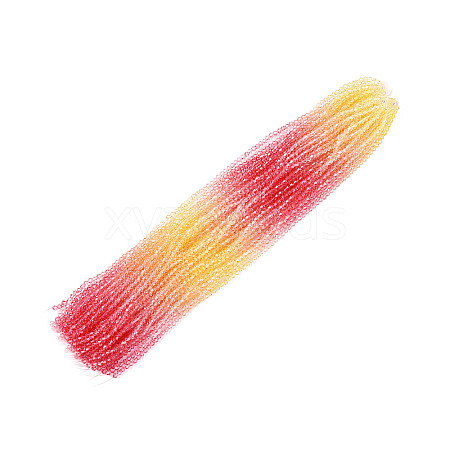 Gradient Color Baking Paint Glass Bead Strands LS-DGLA-A039-T6mm-A02-1