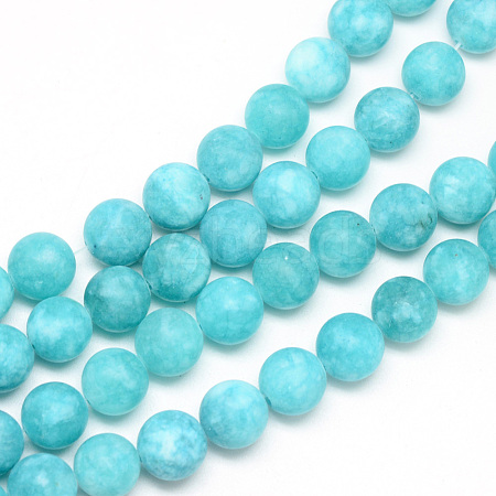 Natural White Jade Bead Strands G-R297-10mm-45-1