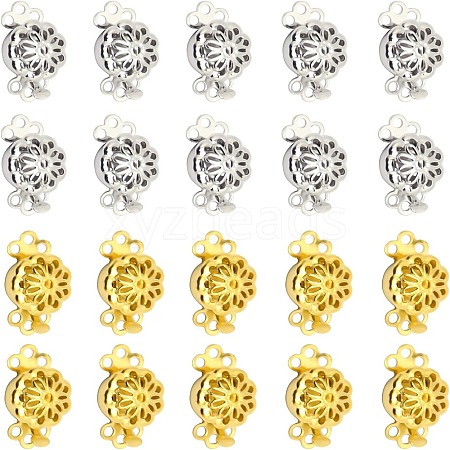20Pcs 2 Colors Brass Box Clasps KK-CA0001-75-1