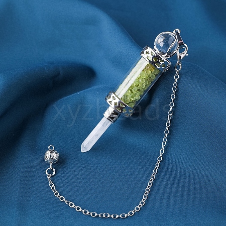 Natural Olive Jade Pointed Dowsing Pendulums PW-WG6F05D-11-1