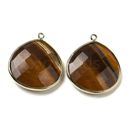 Natural Tiger Eye Pendants G-B009-07G-X-1