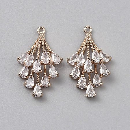 Brass Micro Pave Cubic Zirconia Pendants KK-WH0088-29-1