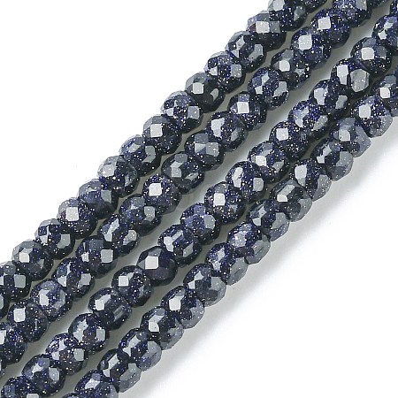 Synthetic Blue Goldstone Beads Strands G-F748-O02-01-1