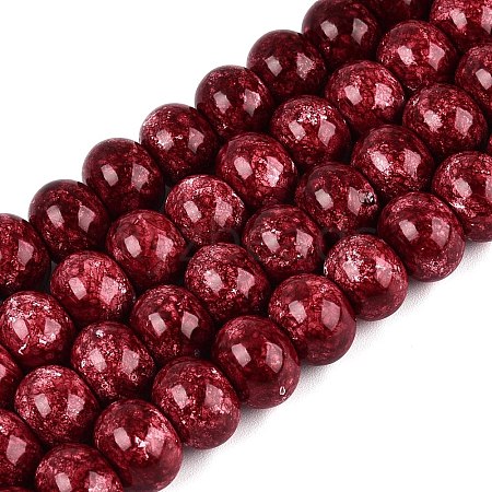 Opaque Baking Paint Glass Beads Strands GLAA-Q110-03A-10-1