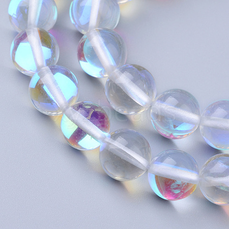 Synthetic Moonstone Beads Strands G-R375-12mm-B13-1