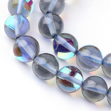 Synthetic Moonstone Beads Strands G-R375-10mm-B03-1