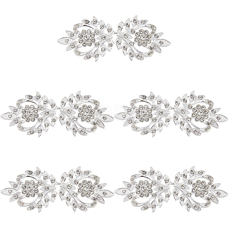 5Pcs Alloy & Crystal Rhinestone Snap Lock Clasps FIND-FH0008-91S-1
