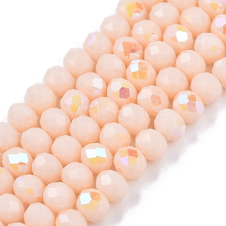 Electroplate Opaque Solid Color Glass Beads Strands EGLA-A044-P4mm-L05-1