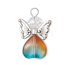 Gradient Color Baking Paint Transparent Glass Pendants PALLOY-JF03274-2