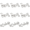 20Pcs 2 Size Bowknot Brass Brooches Findings KK-BC0008-22-1