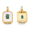 Brass Micro Pave Clear Cubic Zirconia Pendants KK-N233-424-1