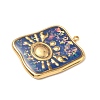 304 Stainless Steel Epoxy Resin with Natural Shell and Sequins Inside Pendants STAS-L026-17G-C04-2
