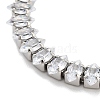 Brass Pave Clear Cubic Zirconia Horse Eye Link Bracelets BJEW-B094-03B-P-2