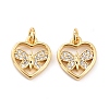 Brass Micro Pave Cubic Zirconia Pendants ZIRC-P091-10G-RS-1