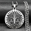 304 Stainless Steel Odin Rune Raven Arrowhead Pendant Twisted Chain Necklaces for Men NJEW-S440-03B-AS-1