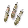 Natural Unakite Big Pointed Pendants X-G-F696-B06-1