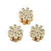 Brass Micro Pave Cubic Zirconia European Beads KK-Q006-41G-01-1