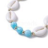 Adjustable Acrylic Shell Shape Braided Bead Anklets AJEW-AN00571-3