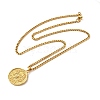 Brass Clear Cubic Zirconia Curb Chain Constellation Pendant Medal Necklaces for Women NJEW-U010-01G-01-2