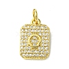 Rack Plating Brass Micro Pave Clear Cubic Zirconia Charms KK-G501-01O-G-1