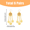 FIBLOOM 6 Pairs 6 Style Ethnic Style Alloy Chandelier Earrings EJEW-FI0002-04-2