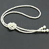 Imitation Pearl Round Beaded Lariat Necklaces for Women WG12EF8-02-1