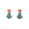 Christmas Tree with Bowknot Acrylic Dangle Stud Earrings FS-WGFA79E-01-5