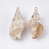 Electroplate Spiral Shell Pendants SSHEL-T009-13-2