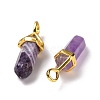 Natural Amethyst Pointed Pendants G-K329-34G-3