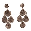 Teardrop Alloy Raffia Dangle Stud Earrings FS-WG86BCE-10-2