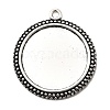 Flat Round Tibetan Style Pendant Cabochon Settings TIBE-C067-01AS-NR-4
