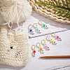  10Pcs 10 Style Flat Round with Number Acrylic Beads Leverback Earrings HJEW-NB0001-34-2