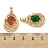 Brass Micro Pave Cubic Zirconia Pendants KK-P263-24KCG-3