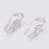 Brass Micro Pave Cubic Zirconia Earring Hooks Findings X-ZIRC-K075-38P-2