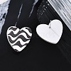 Heart Acrylic Printed Stud Earrings for Women EJEW-G418-01E-3