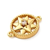 Brass Clear Cubic Zirconia Connector Charms KK-P291-19G-2