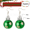 ANATTASOUL 8 Pairs 8 Style Christmas Themed Resin Round Ball Dangle Earrings EJEW-AN0002-34-3
