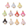 Golden Copper Wired Acrylic Pendants PALLOY-JF03040-1