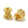 Flower Brass Micro Pave Cubic Zirconia Tube Bails KK-C072-05A-G-1