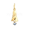 304 Stainless Steel Micro Pave Cubic Zirconia Pendants SA-CBA1D2B-01G-I-1