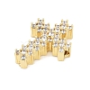 Brass Micro Pave Cubic Zirconia Beads KK-H203-11B-G-2