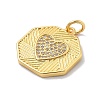 Brass Micro Pave Cubic Zirconia Pendants KK-M305-10G-3