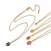 Alloy Enamel Shell Shape Pendant 304 Stainless Steel Cable Chain Necklaces for Women NJEW-JN05421-2
