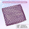 Sparkly Hologram Spandex Mermaid Printed Fish Scale Fabric AJEW-WH0001-44-2