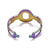 Rainbow Color Ion Plating(IP) 304 Stainless Steel Ring Open Cuff Ring for Women RJEW-A005-18-3