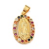 Brass Micro Pave Colorful Cubic Zirconia Pendants ZIRC-A021-41G-1