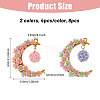 8Pcs 2 Colors Glass Seed Beads & Resin Pendants PALLOY-CA00039-2